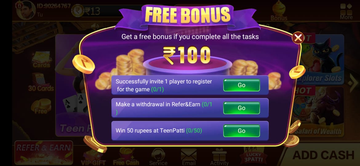 Free Bonus in Teen Patti Master Mod Apk