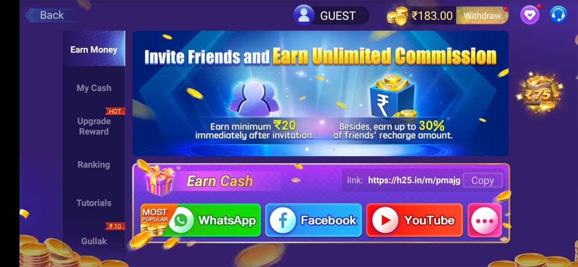 Refer-&-earn-Teen Patti Master APK